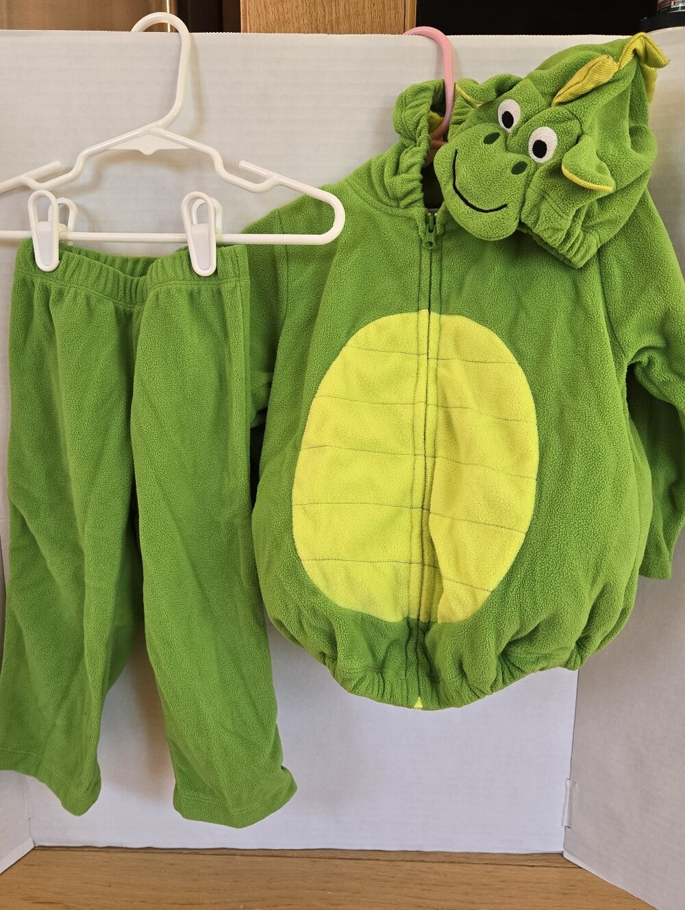 Carter's 2-Piece Bright Green Dino  Fleece Costume